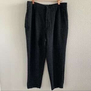 Zara Woman Pin Striped Cuffed Leg Textured Pants Career Work Trouser Large